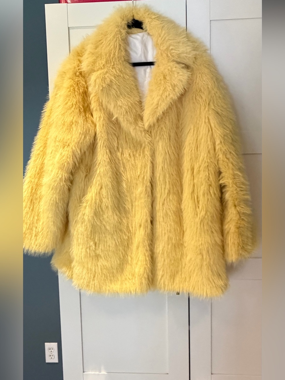 Yellow Faux Fur Coat
